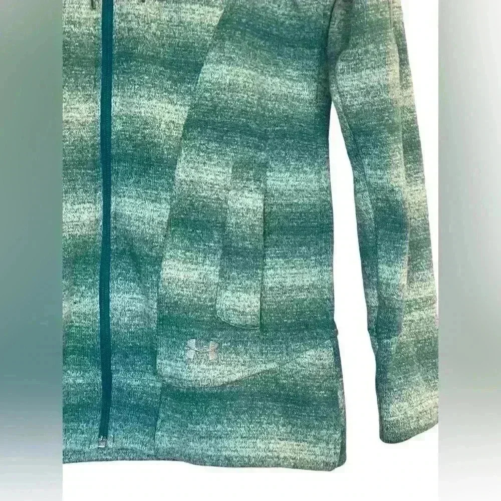 Under Armour Women's Wintersweet Full Zip Fleece Jacket Hoodie Green Sz Medium - Picture 2 of 11